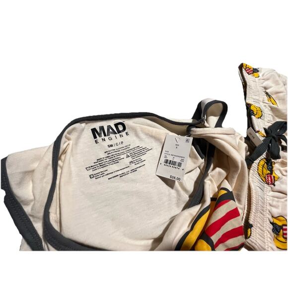 Mad Engine Men's Americana Smiley Face Print Tank Top & Shorts Pajama Set Size S - Picture 2 of 5